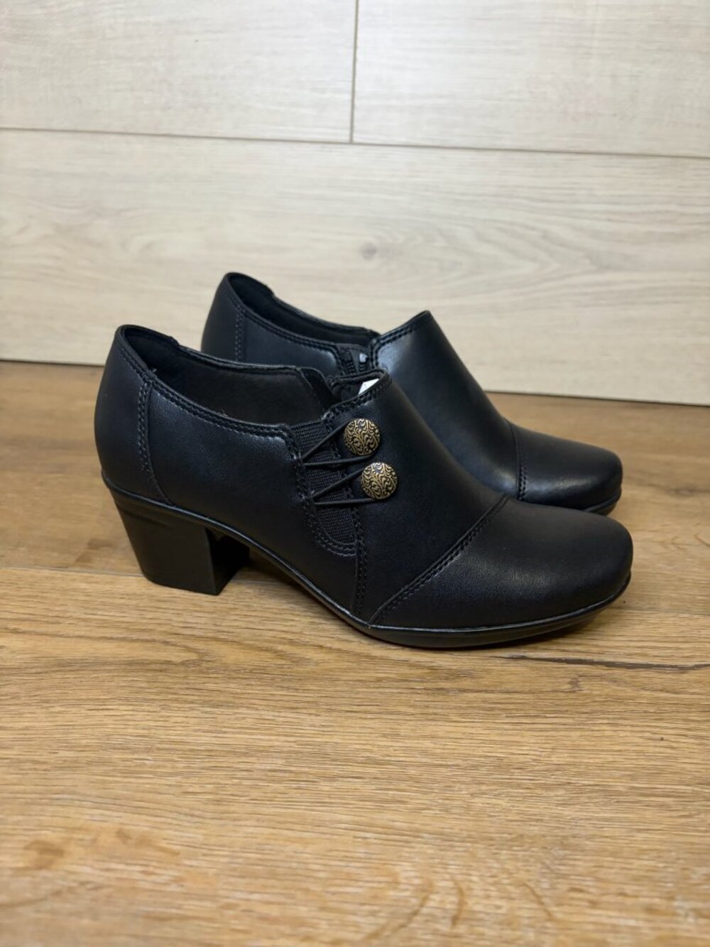 Clarks Womens Emslie Warren Zipper Ankle Booties Size 5.5M Black